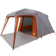 Tenda da Campeggio | Tenda Familiare con Portico 5 Persone Grigio e Arancione
