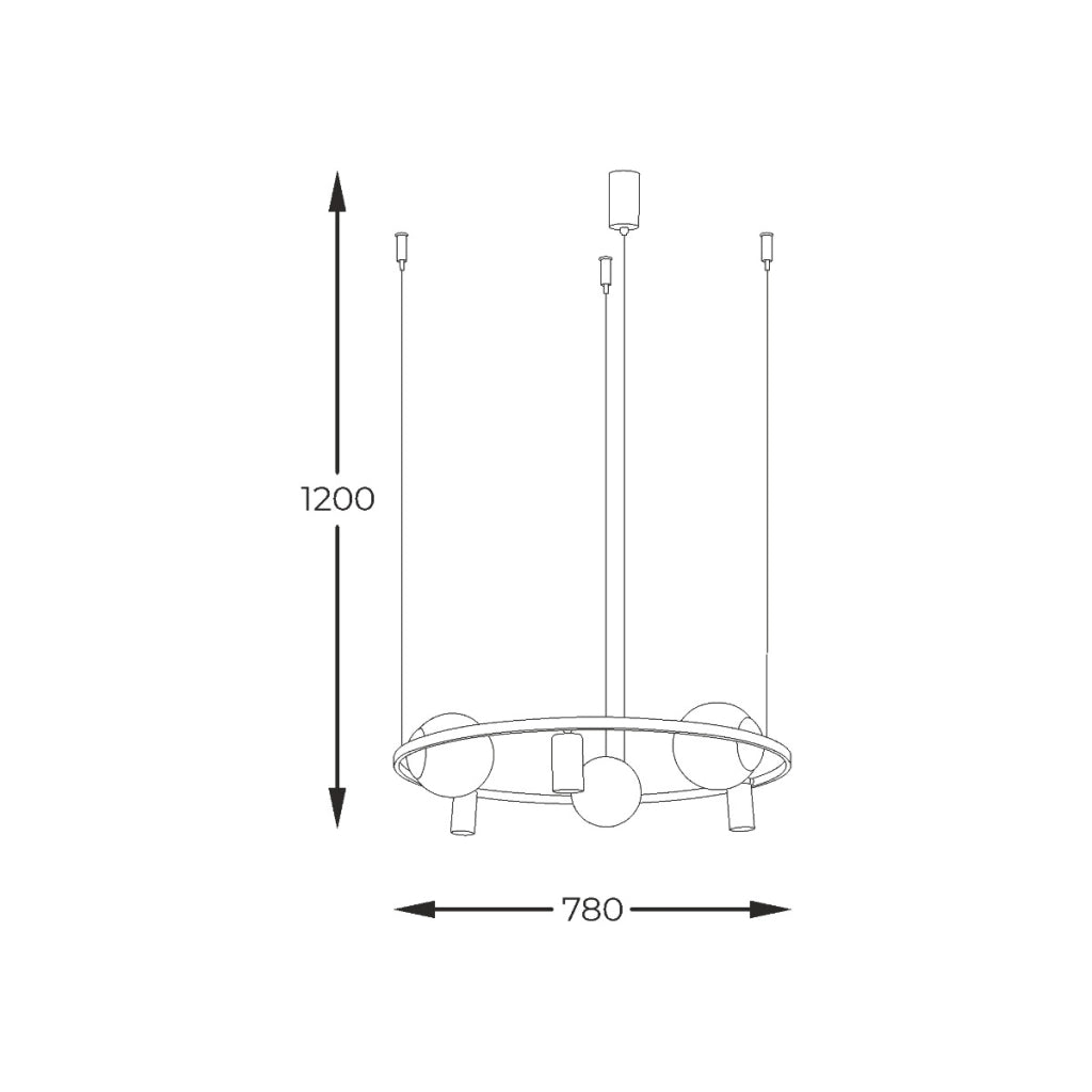 Lampadario Orbit nero/bianco 6 luci E27/GU10 Zuma Line 5006