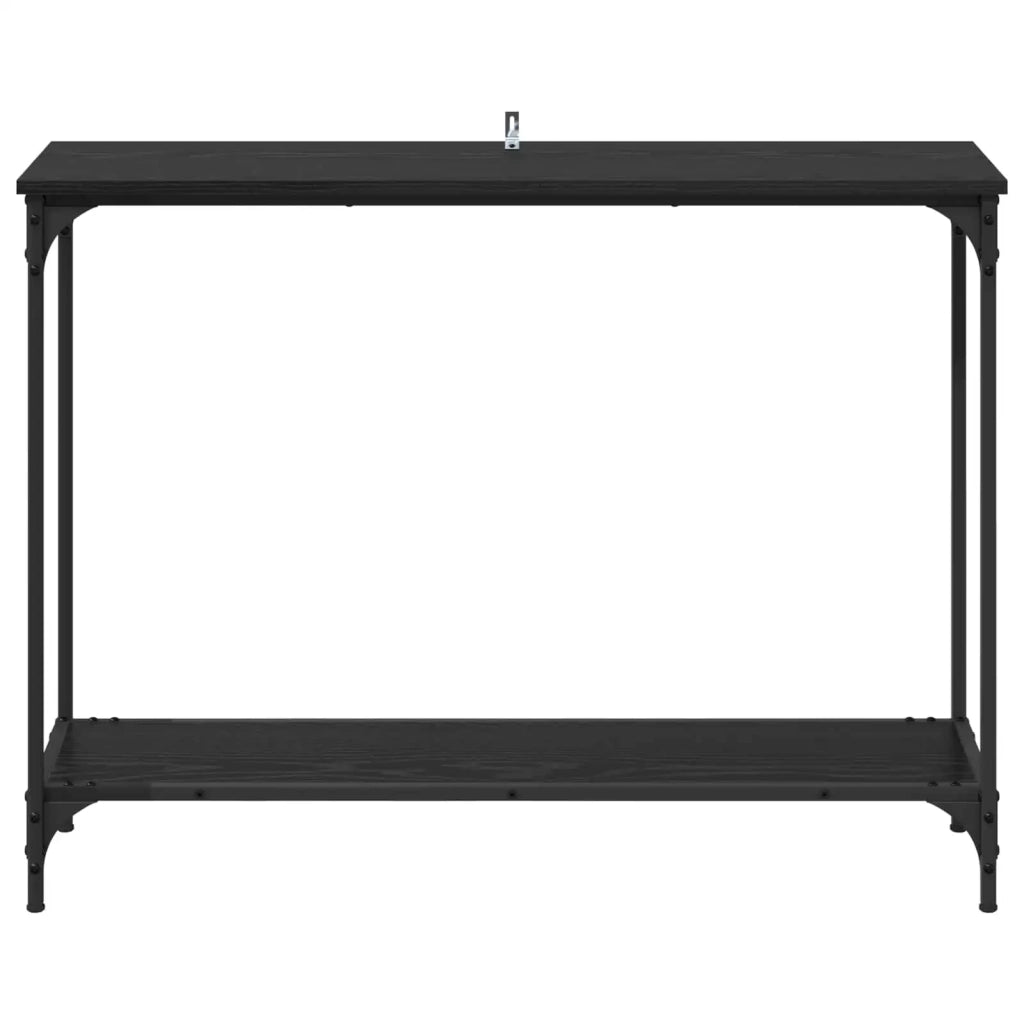 Tavolo consolle con lo scaffale Rovere nero 101 x 30.5 x 75 cm