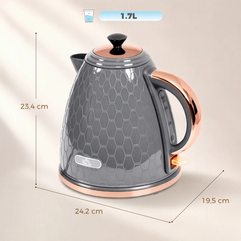 Bollitore elettrico, 2200W, con obl¨°, filtro, ebollizione rapida, grigio