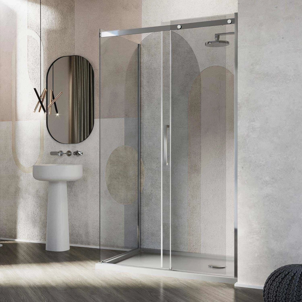 Box Doccia 80x100CM H200 Vetro Trasparente 8mm Versione Destra con EasyClean mod. Prime Duo 1 Anta