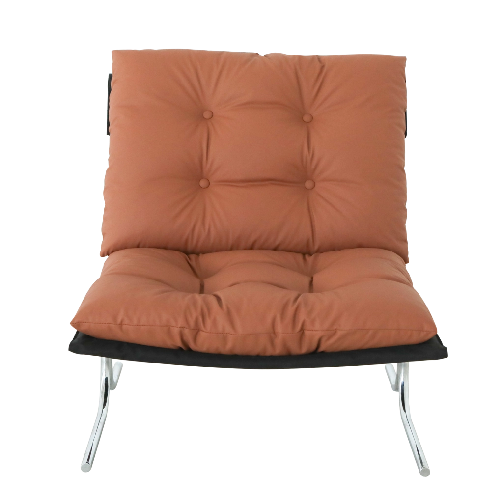 Poltrona 72.2x84.1x84.6 cm con cuscino removibile in similpelle marrone