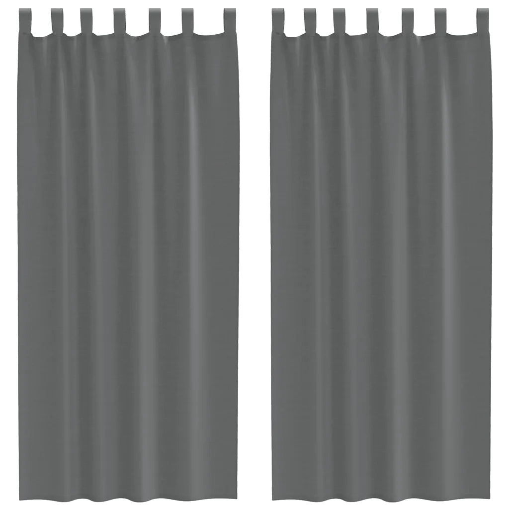 Tende in Voile con Passanti 2 pz Grigio Scuro 140x245 cm 4102274