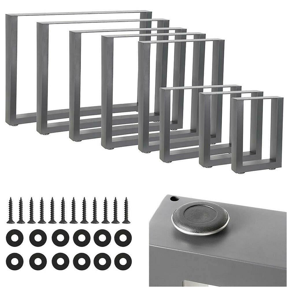Set 2 Gambe Piedi Tavolo Pranzo Scrivania 100x72 Metallo Design Moderno Grigio