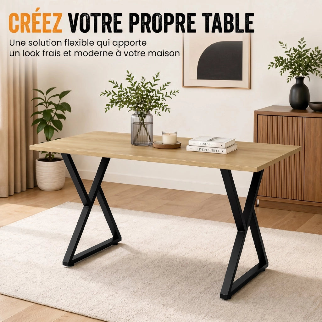 Gambe da Tavolo in Acciaio ¨C Zephmum ¨C Nero 60x72 cm