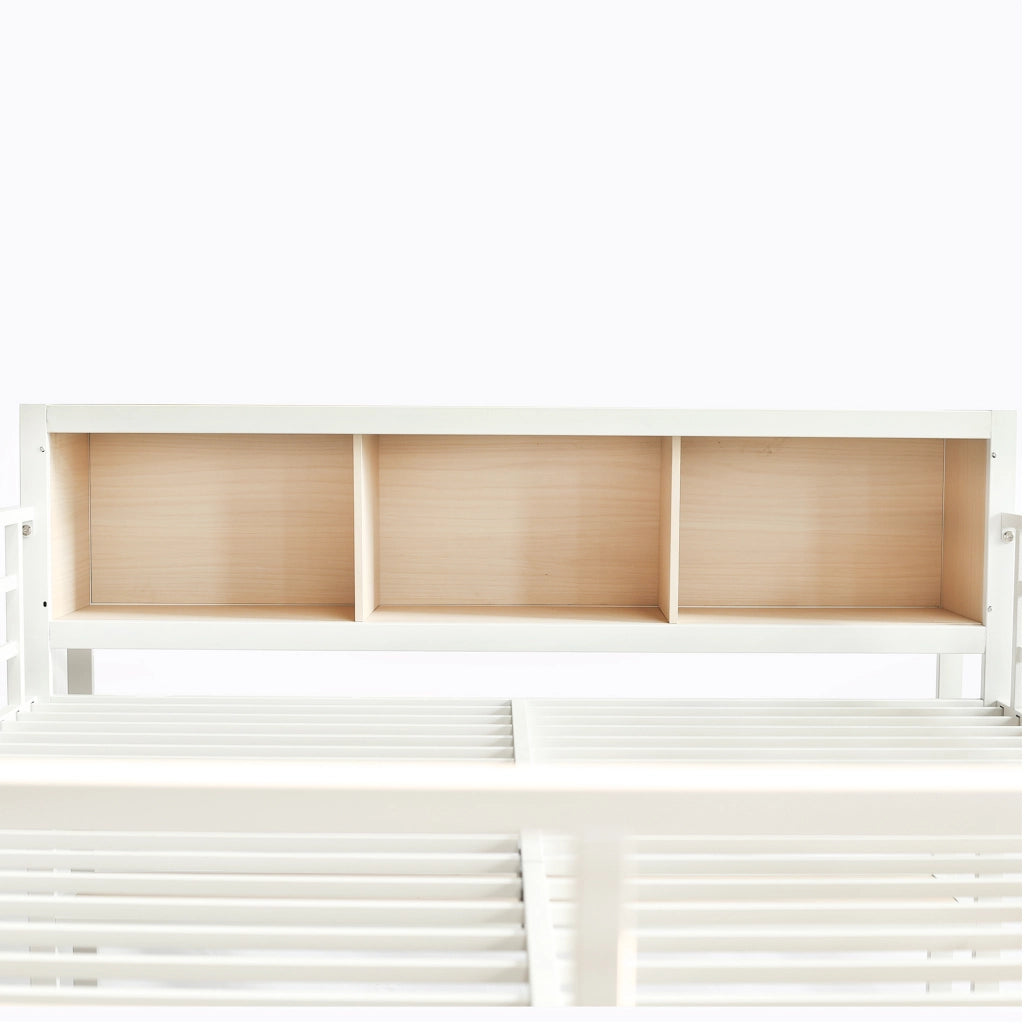 Letto a soppalco 140x200 cm con scrivania armadio e vani portaoggetti