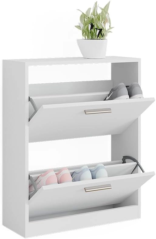 Armadio per le scarpe Gizmo, Bianco, 59 x 72.5 cm 2 scomparti, per la conservazione delle scarpe e combinabile con i mobili Gizmo
