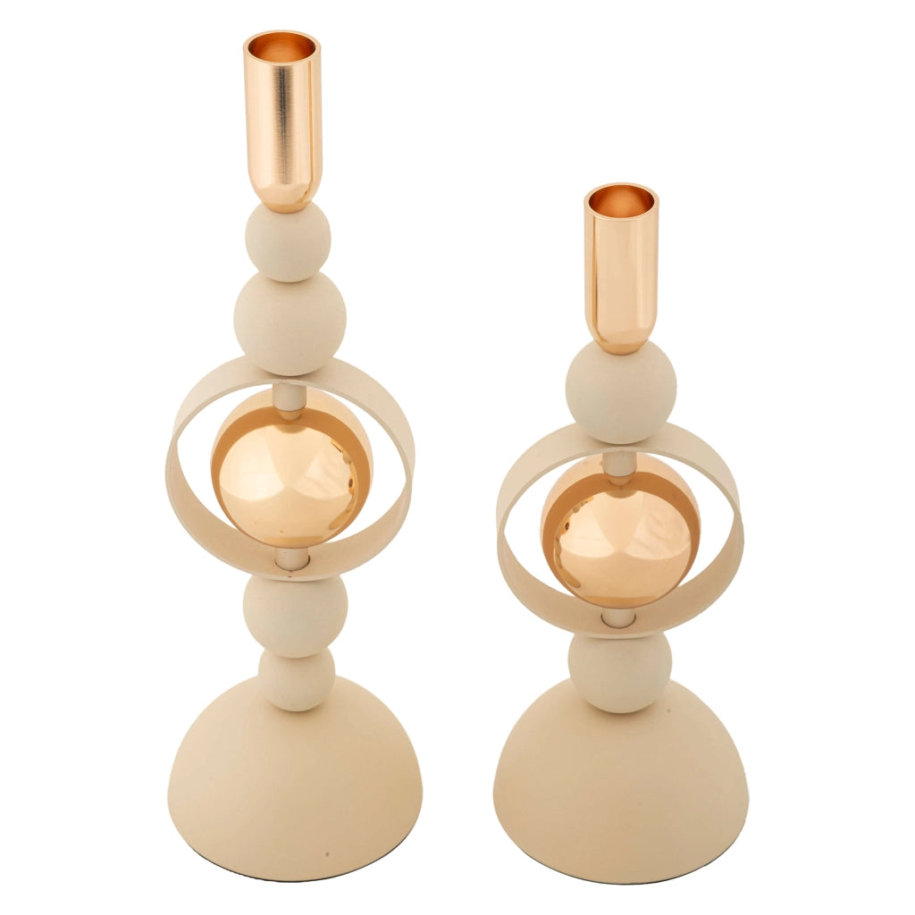 Fari, Portacandela set da 2, Bianco Crema