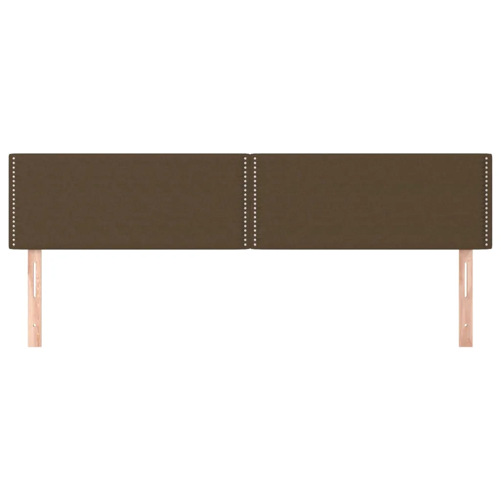 Testiera 2 pz Marrone Scuro 100x5x78/88 cm in Tessuto