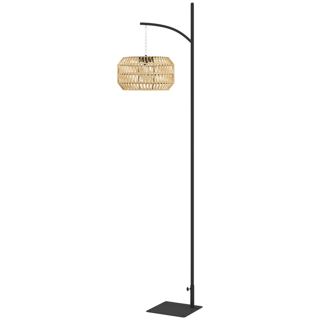 Lampada Solare da Esterno in Rattan con Sensore di Luce ¨C zephmum ¨C Nero e Giallo IP44