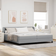 Letto Box Spring con Materasso Grigio Chiaro 200x200 cm in Tessuto