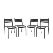 set 4 sedie da giardino bistrot in acciaio, antracite
