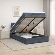 Letto Ottomano con Materasso e LED Grigio Scuro 120 x 200 cm 3457204