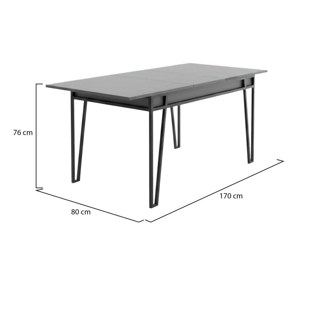 Nestor, Tavolo Allungabile Allungabile, 80x170x76h cm Nero Antracite