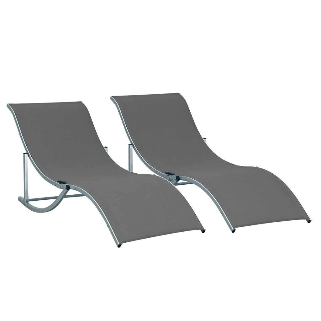 Lettini prendisole pieghevoli 2 pezzi ¨C zephmum ¨C antracite alluminio textilene 120 kg