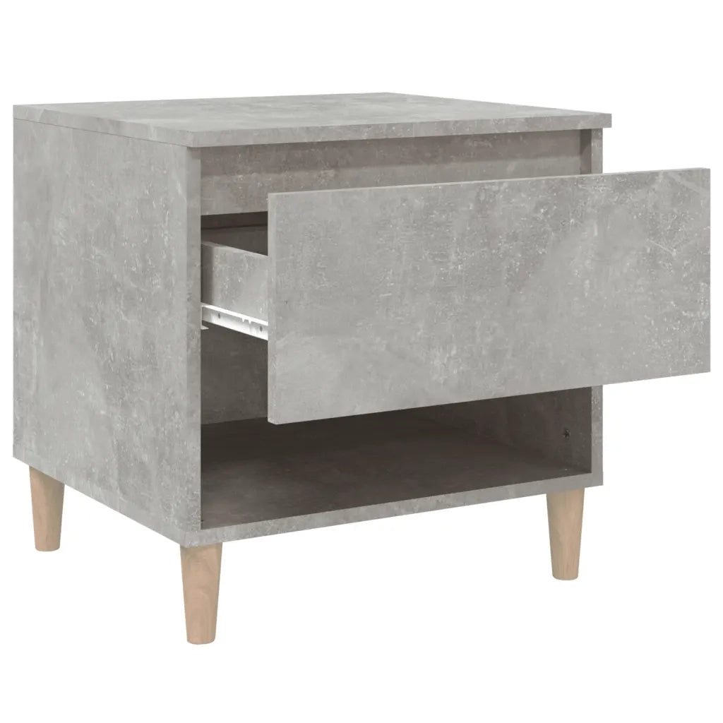 Comodino | Armadio da Notte | Mobiletto da notte Grigio Cemento 50x46x50 cm in Legno Multistrato