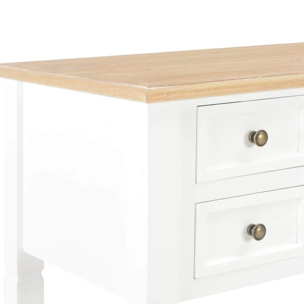 Scrivania per computer/tavolo da lavoro/mobile in legno bianco 109,5 cm 0502114
