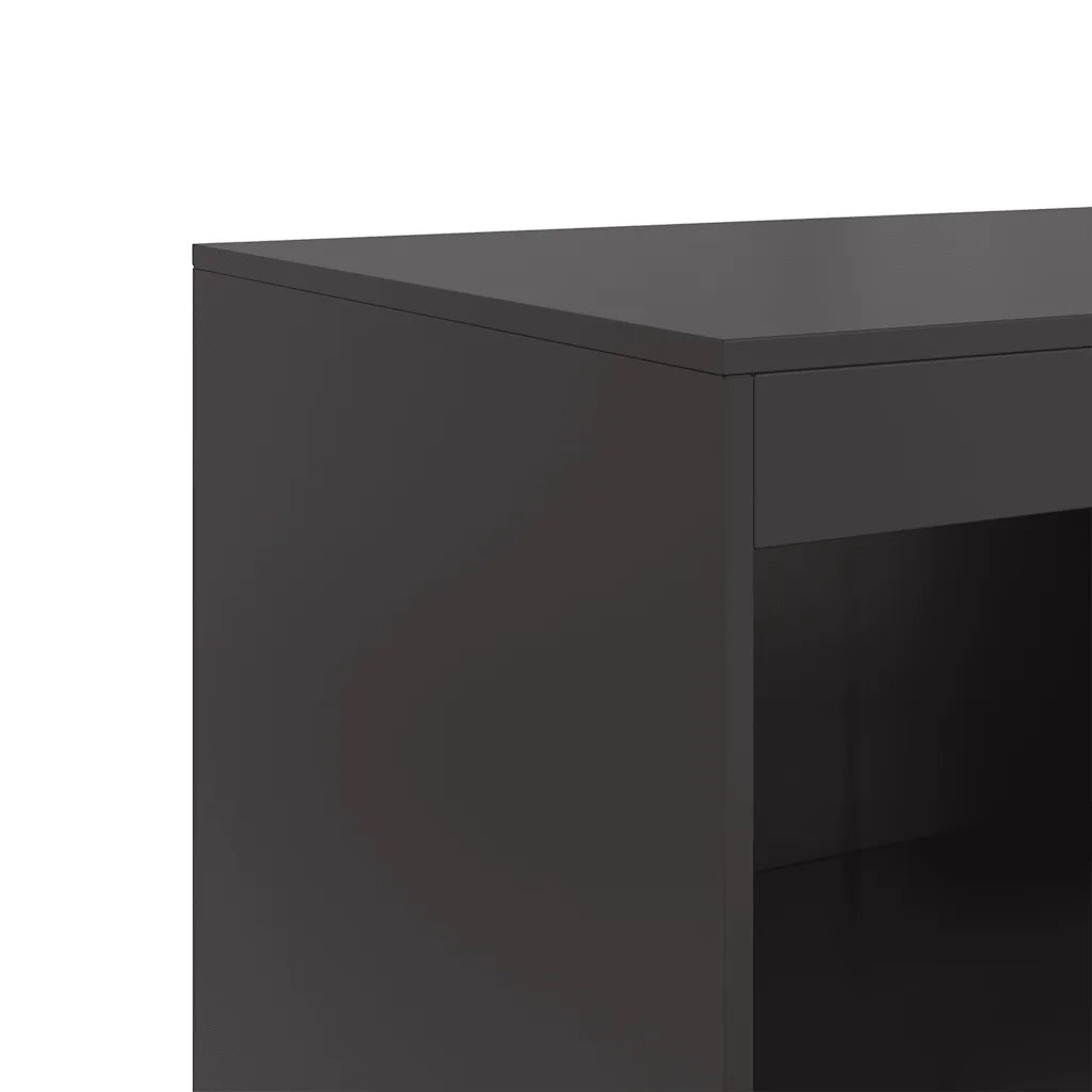 Credenza | Madia | Buffet da pranzo | Armadio da pranzo Nera 67x39x107 cm in Acciaio