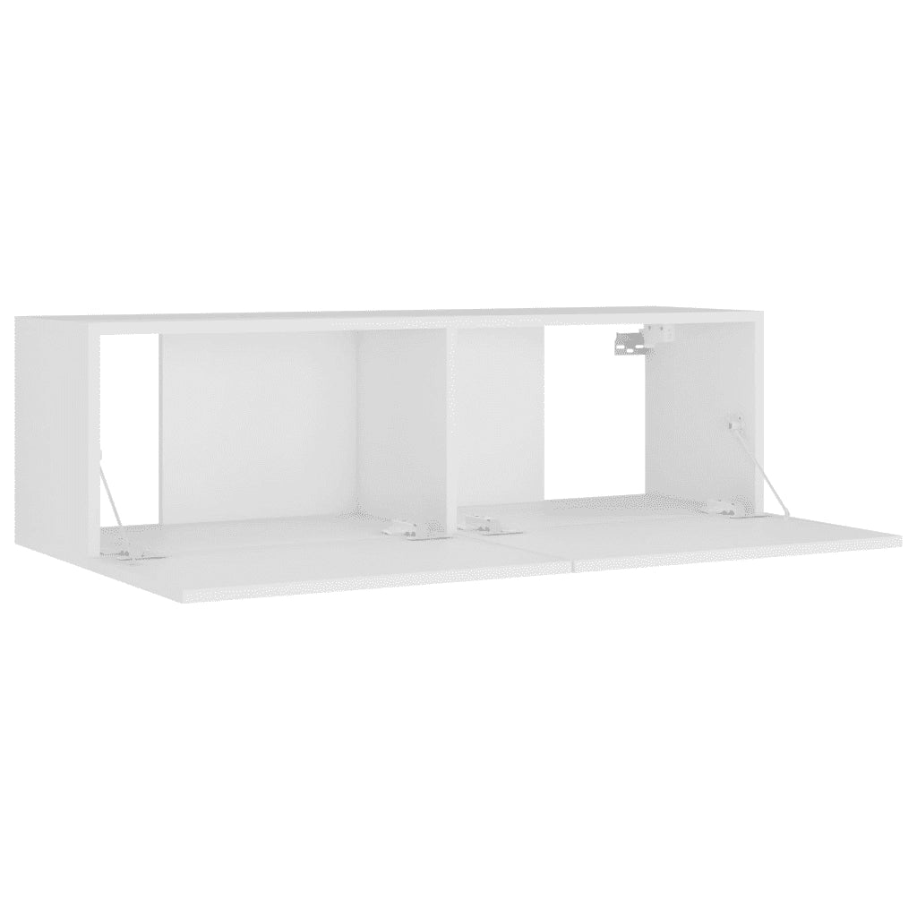 Set Mobili Porta TV 8pz Bianco in Legno Multistrato