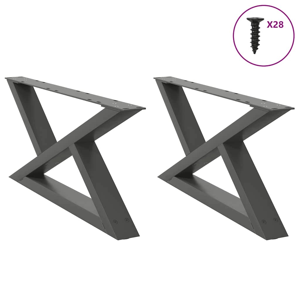 Set di 2 gambe moderne regolabili per tavolino da caffè 70 x 31 cm in acciaio verniciato a polvere antracite 02_0056980