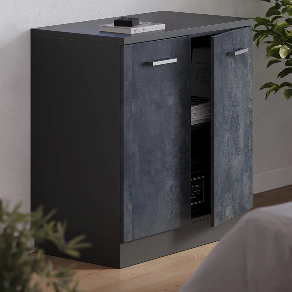 Mobile per mansarda Rion Calce nera/Antracite 80 x 83.8 cm senza inclinazione con 2 ante Vicco
