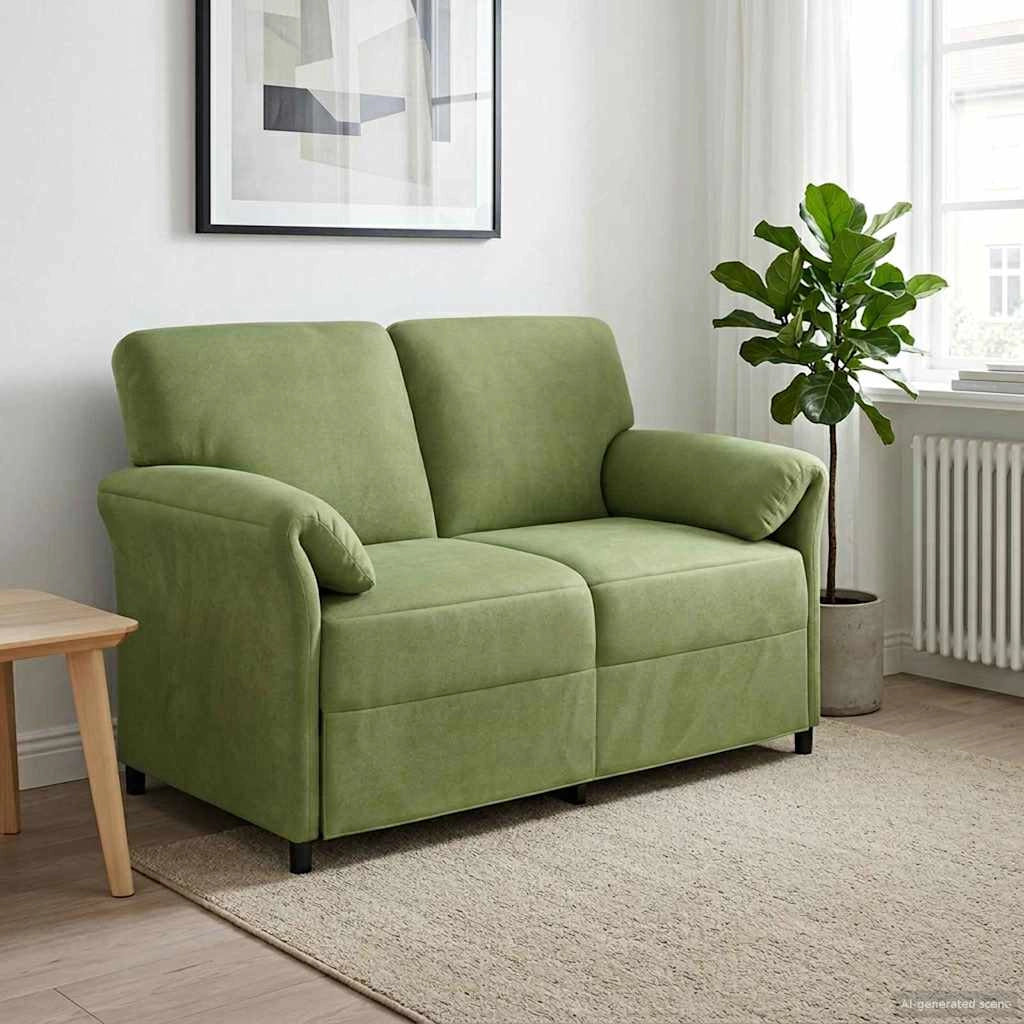 Divano a 2 Posti Verde chiaro 138 x 83 x 95 cm Velluto 42033942