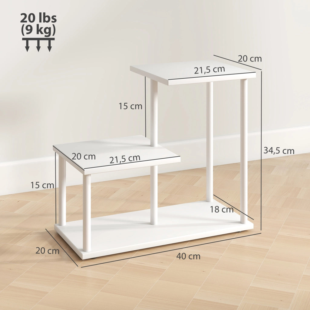 Libreria 3 Livelli in Legno e Metallo per Scrivania ¨C zephmum ¨C 40x20x34,5 cm Bianco