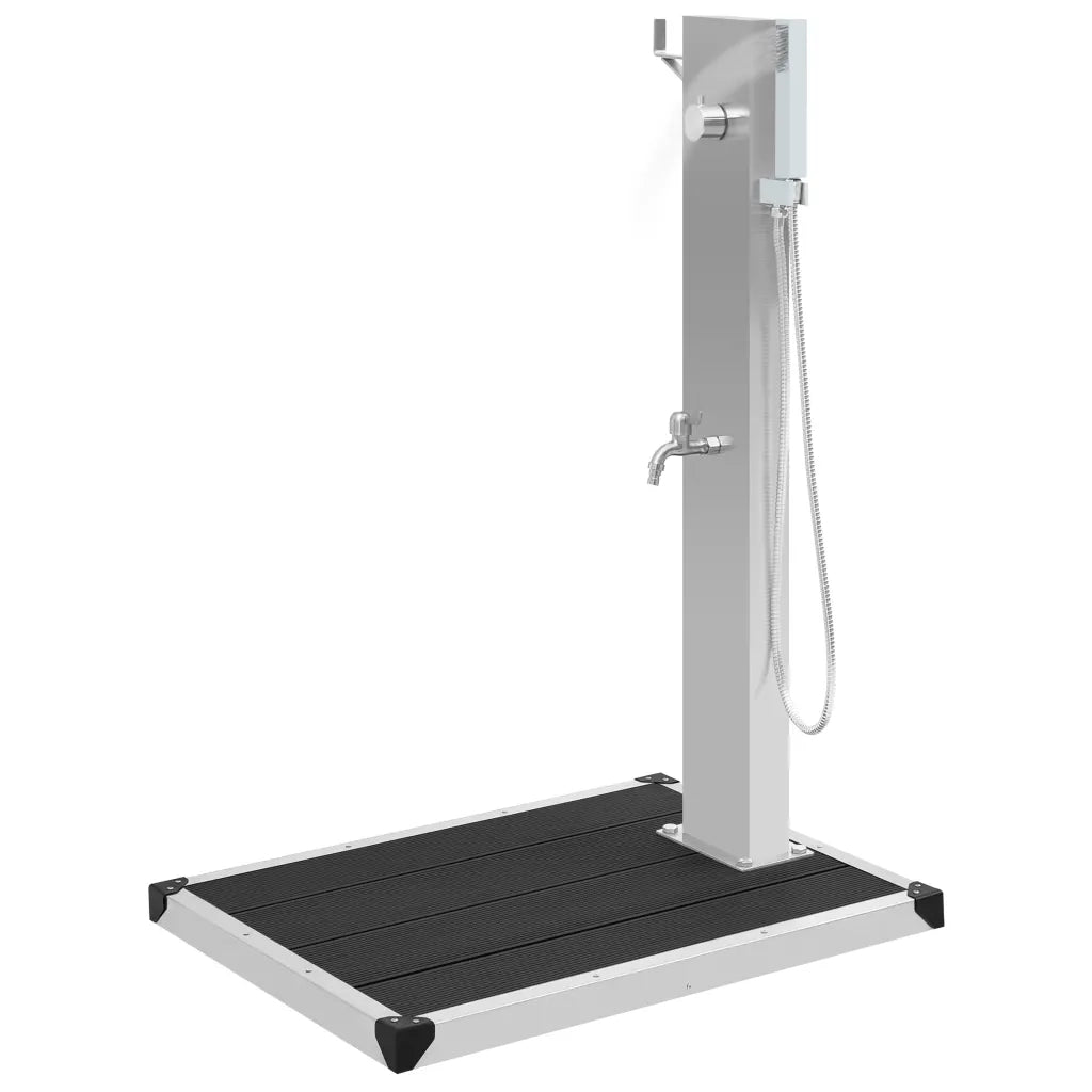 Doccia da Esterno con Piatto in WPC Acciaio Inossidabile cod mxl 53722
