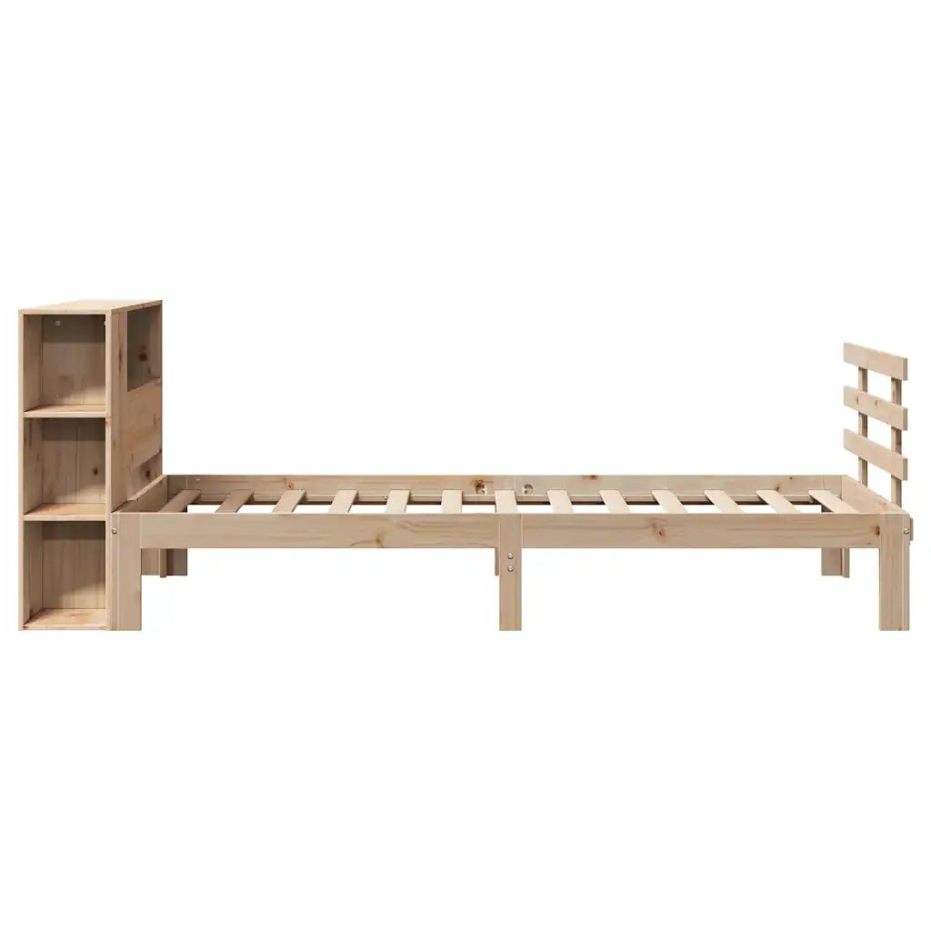 Giroletto con Libreria senza Materasso-Struttura Letto con contenitore 75x190 cm in Legno Pino 774170