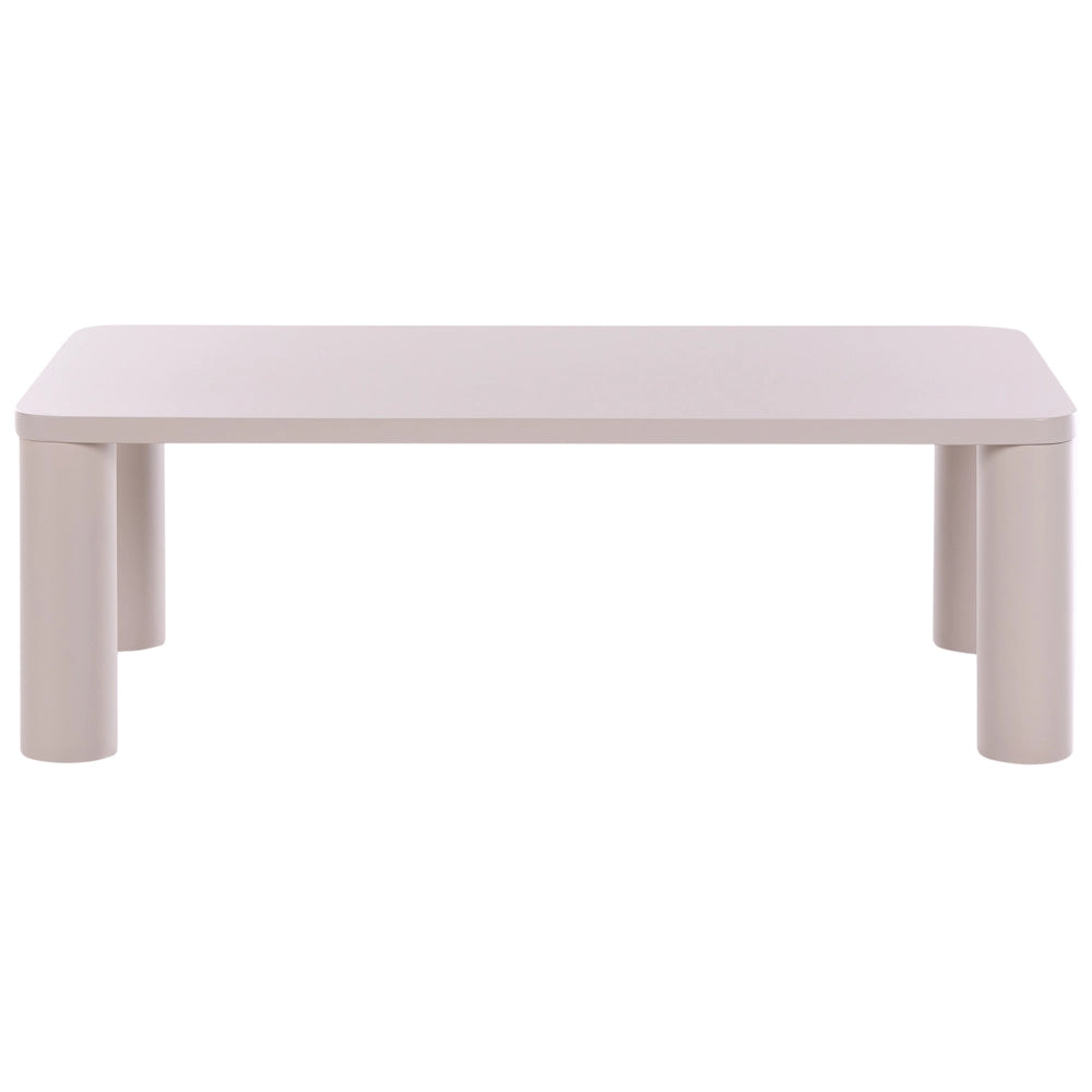 Tavolino con piano in MDF 120 x 60 cm tortora Design moderno Gambe a coste Soggiorno