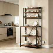 MENSOLA CUCINA con prese 80 x 167 x 40 cm Rustico Marrone