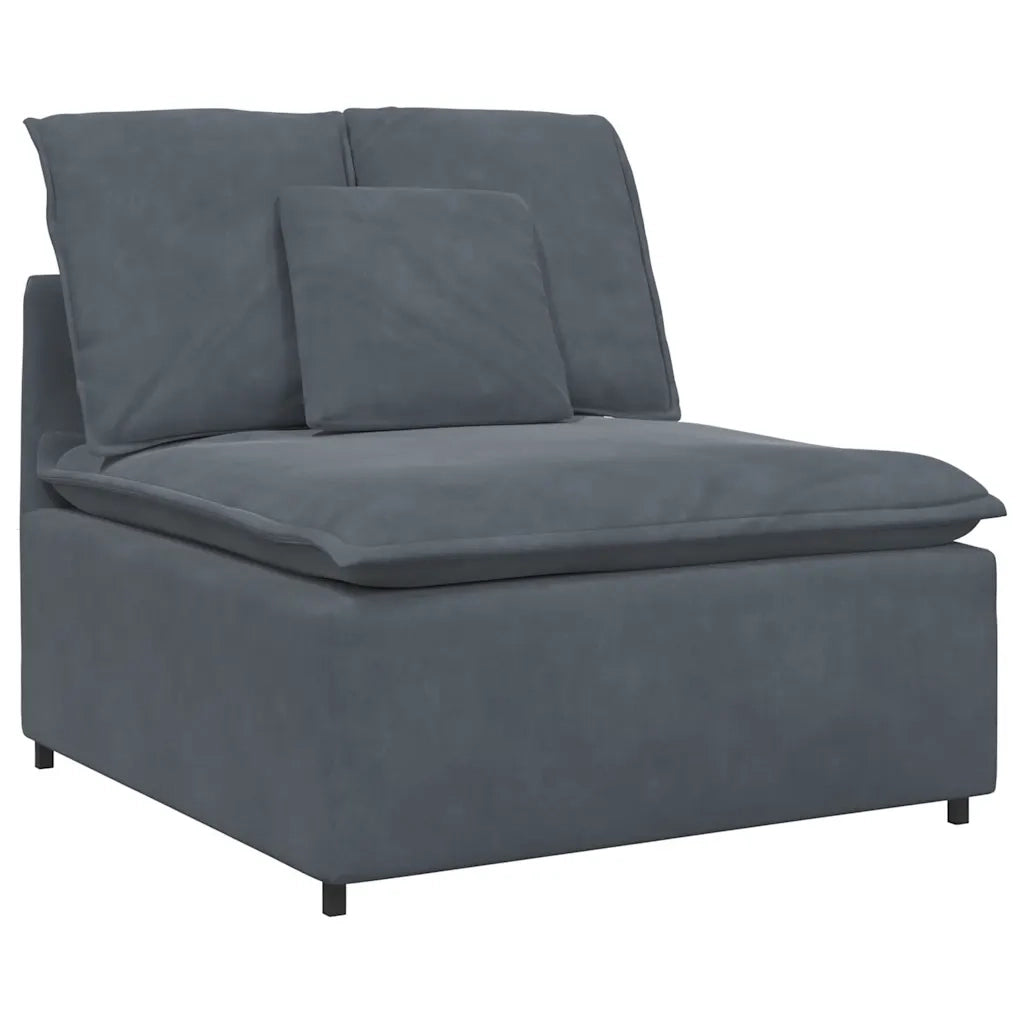 Divano Modulare con Cuscini in Velluto Grigio Scuro 3321329