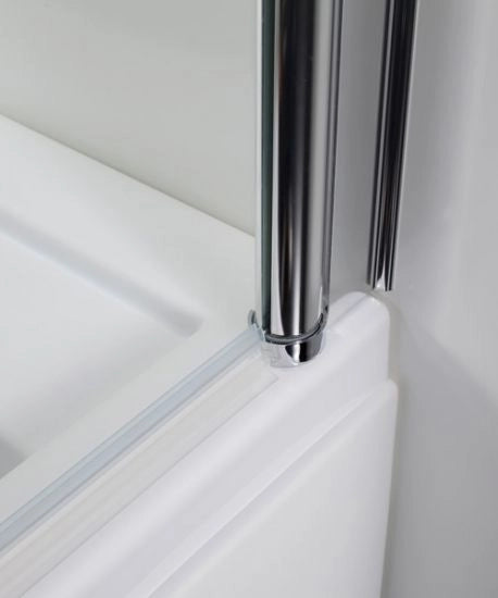 Anta battente sopravasca in vetro Trasparente 5 MM - Telaio Cromato - Misura: 86 x h140