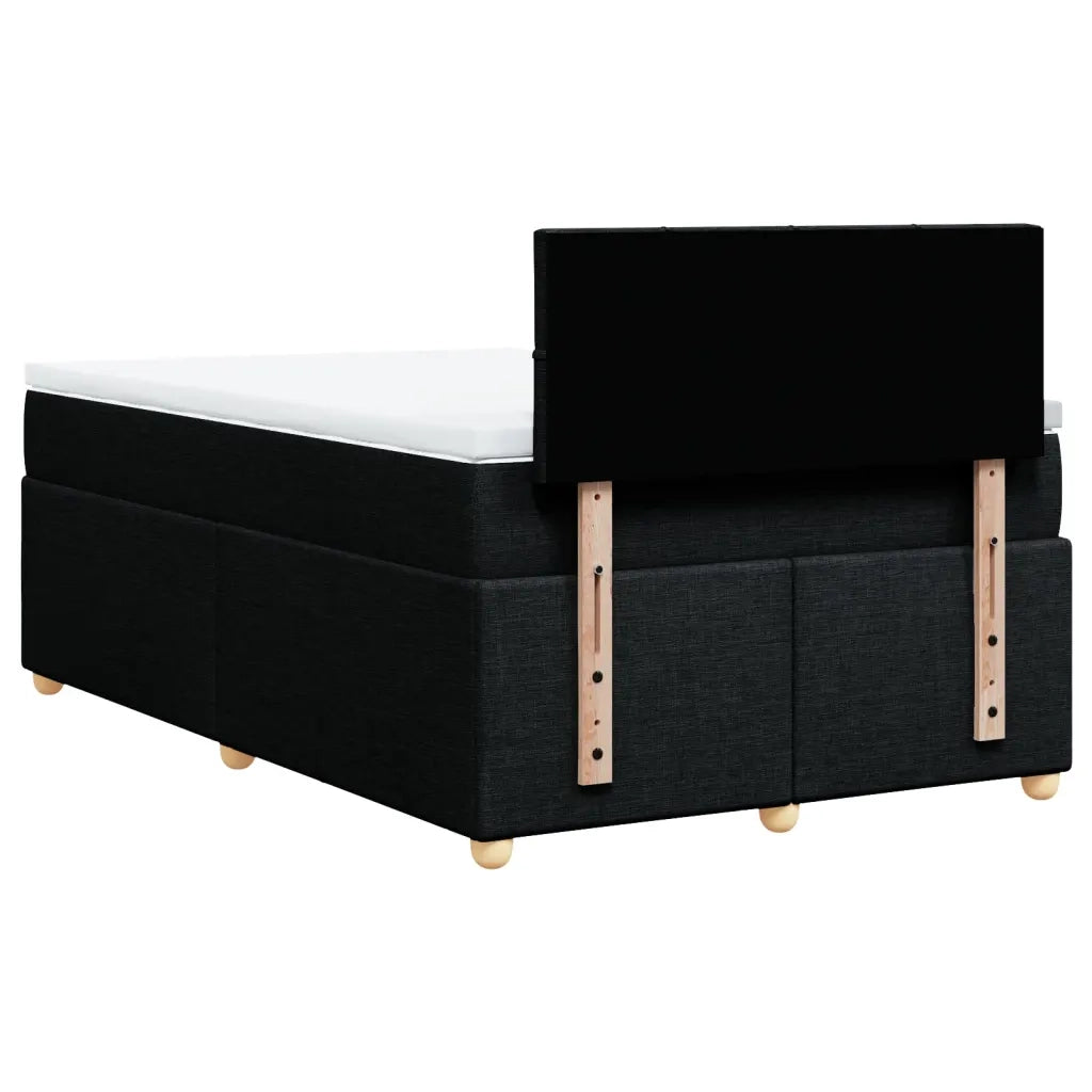 Giroletto a Molle con Materasso Nero 120x200 cm in Tessuto