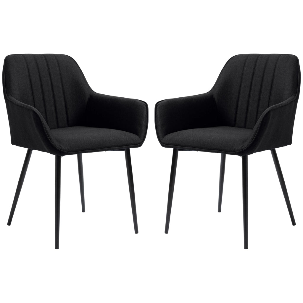 Sedia da Pranzo Scandinava ¨C Zephmum ¨C 2 Pezzi Struttura Metallo Nero
