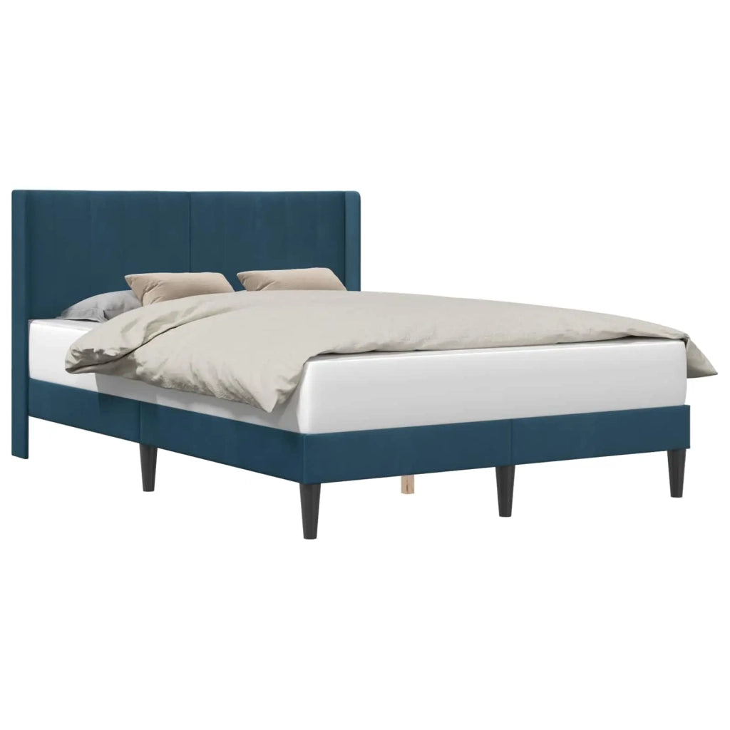 Struttura del letto con testiera Blu 120 x 200 cm Velluto 42027502