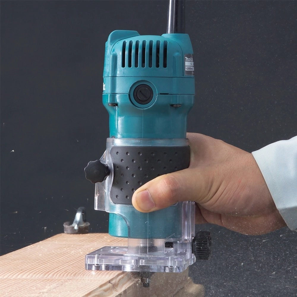 Trade Shop - Rifilatore 6mm Fresatrice 530w 3000rpm Ad Immersione Makita 3709 A Base Fissa -