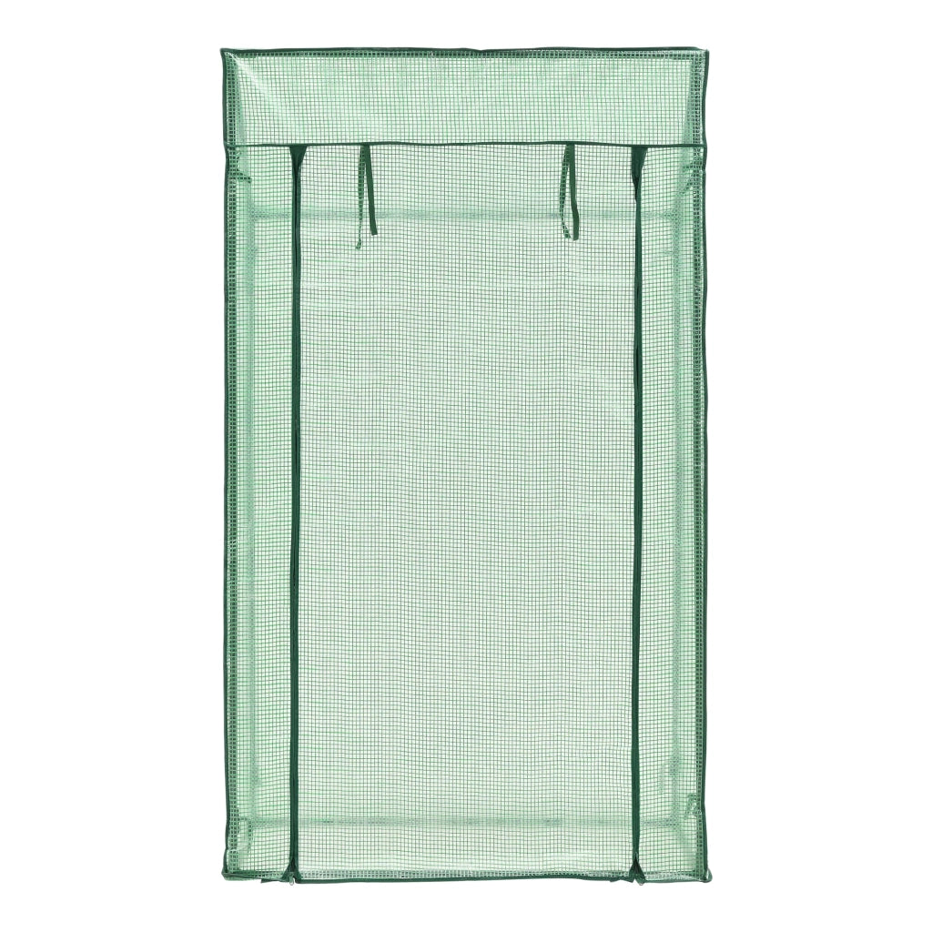 Serra per pomodori Marzano in acciaio e polietilene con porta e 2 finestre con cerniera 100 x 60 x 143-174 cm verde 03_0008259