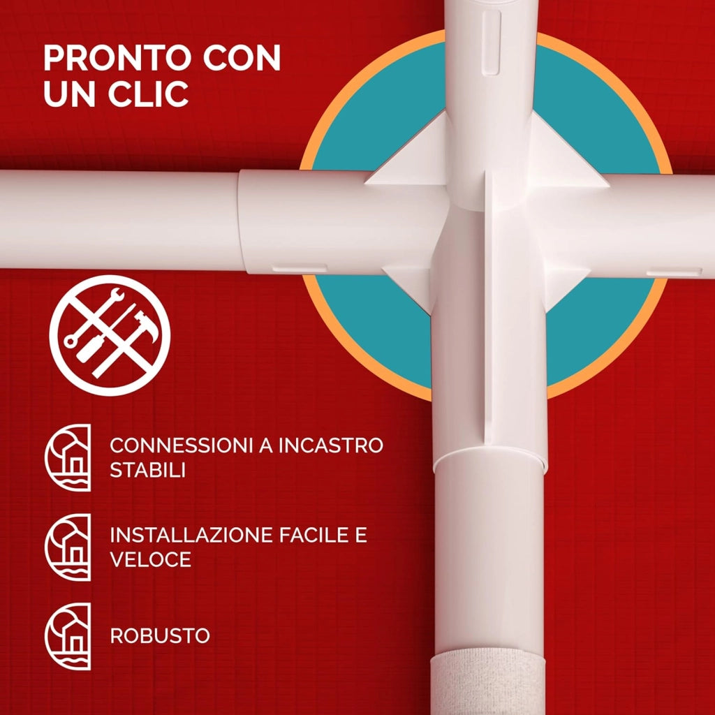 Gazebo da Giardino 3x6m Protezione UV 18m² Idrorepellente 6 Pareti Tenda Feste Padiglione Tendone Giardino