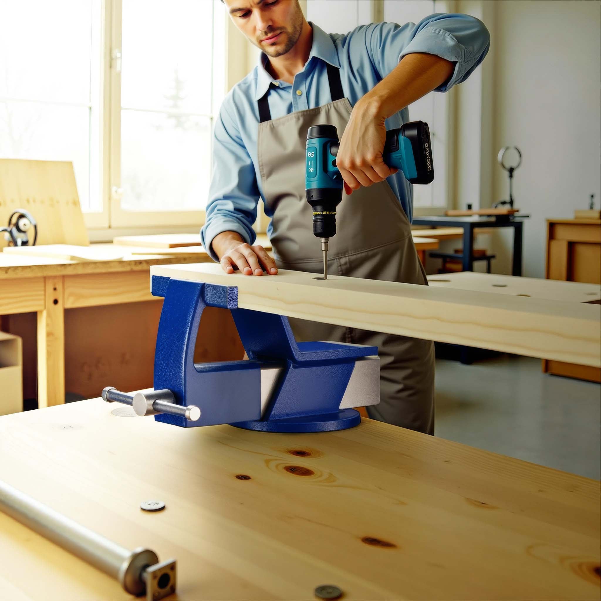 Morsa da banco fissa, ganasce 125 mm, serraggio 80 mm, Morsa da officina