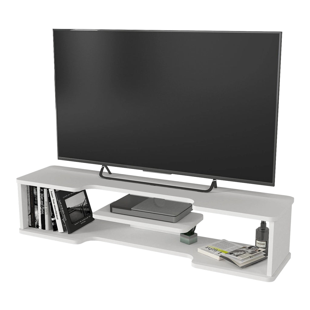 Mobile Porta TV Yrela da Parete con Ripiano 120 x 30 x 26 cm - Bianco [en.casa]