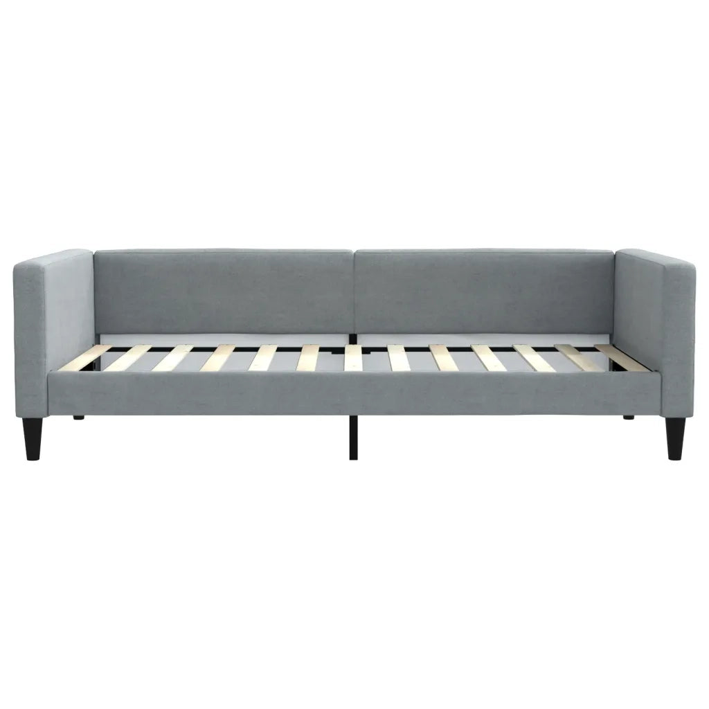 Divano Letto con Materasso Grigio Chiaro 100x200 cm in Tessuto