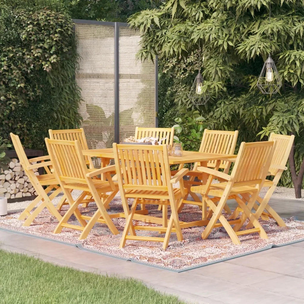 Set da Pranzo da Giardino 9 pz in Legno Massello di Teak 3059576