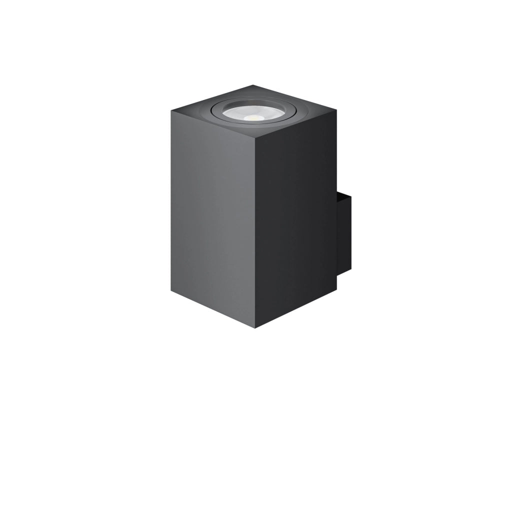 Zio Wall Applique LED da Parete Nero Opaco 38° per lampadina GU10 50mm, Design moderno quadrato per illuminazione d'interni - Beneito & Faure