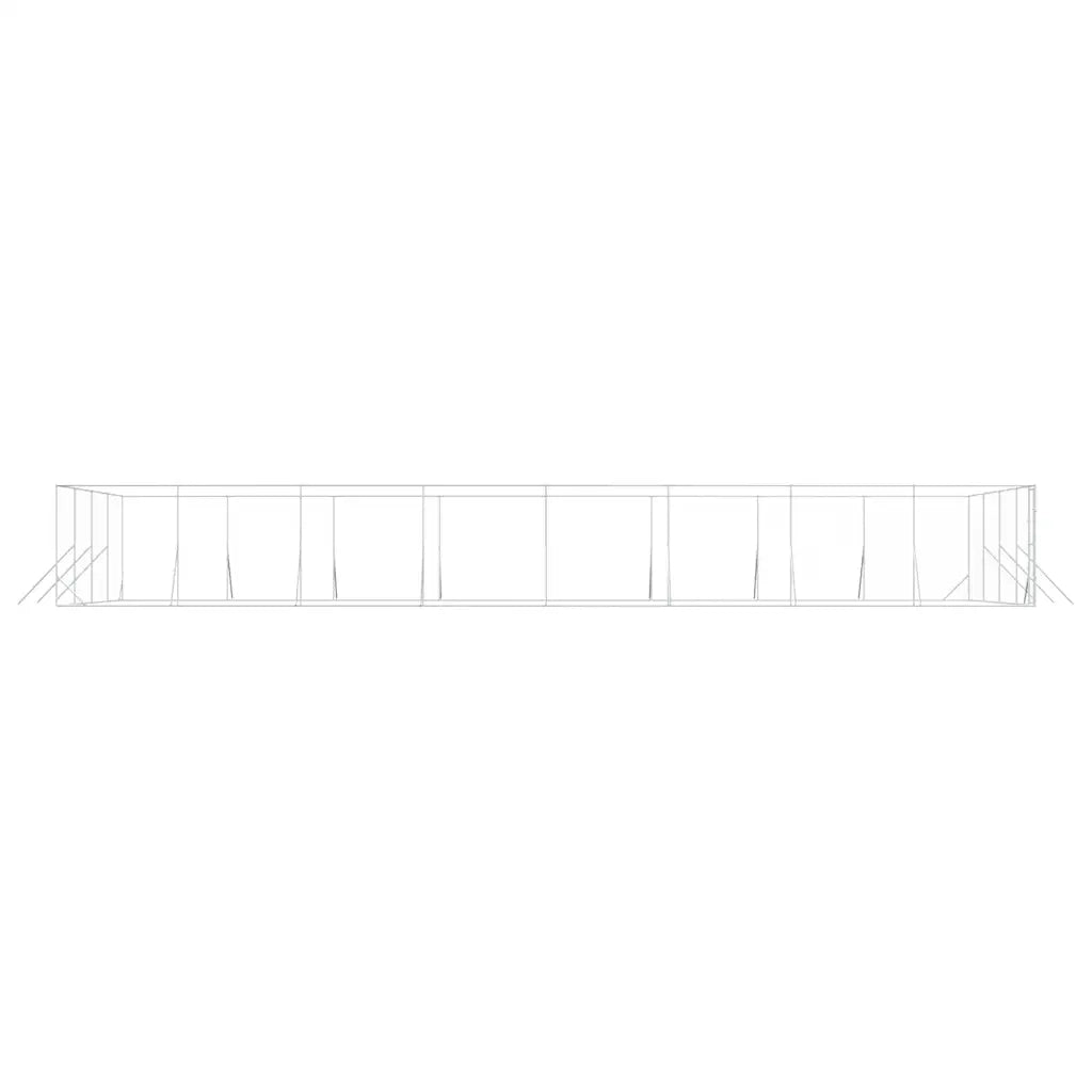 Cuccia per Cani da Esterno Argento 8x16x2 m in Acciaio Zincato 3190466