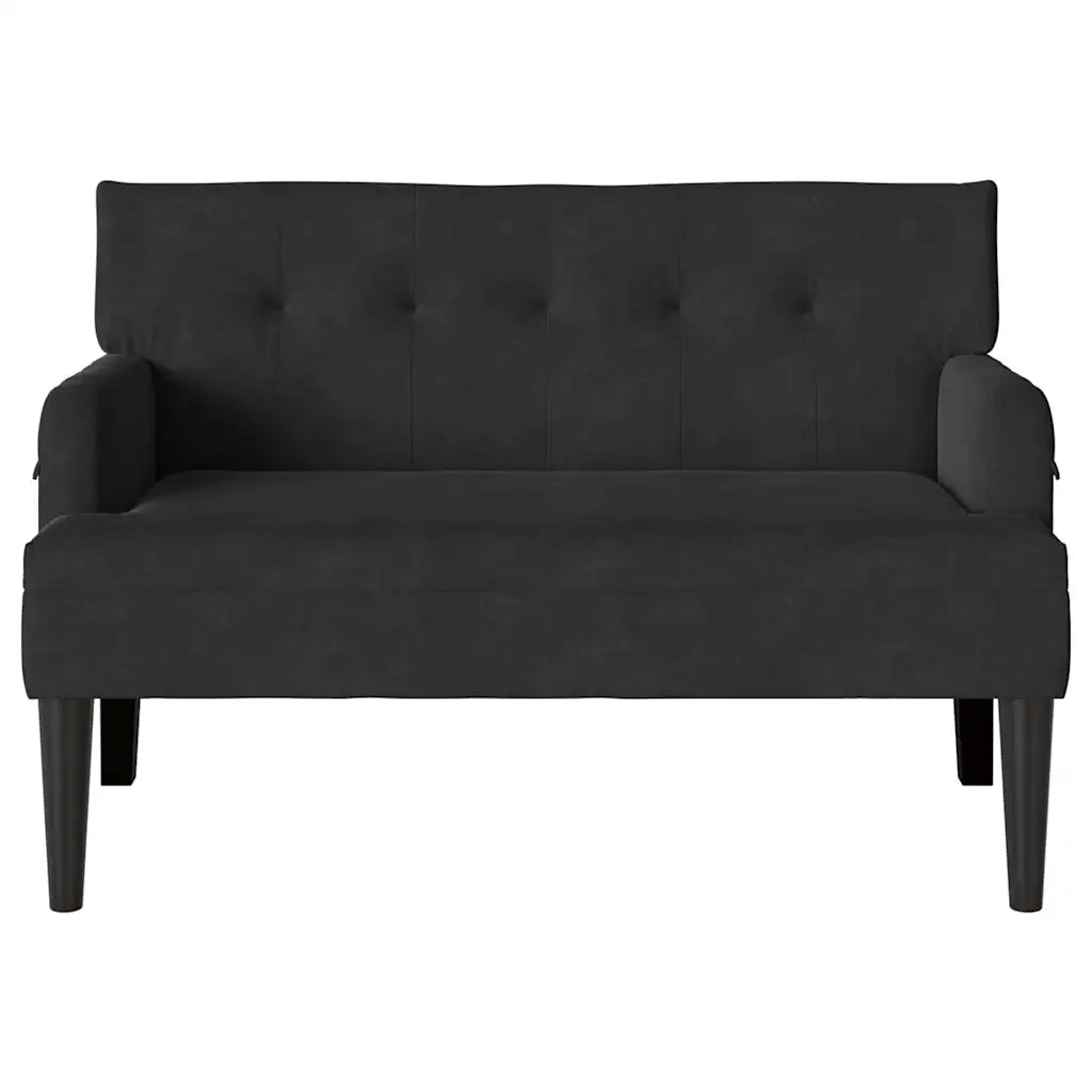 Panca Chesterfield Nero 112 x 65,5 x 75 cm Velluto CFW8501073