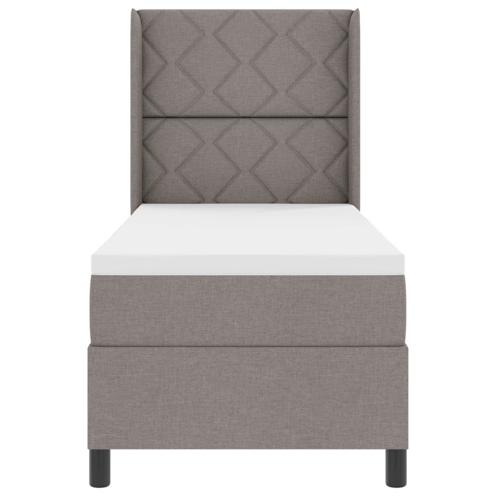 Letto box spring con materasso Tortora 80x200 cm Tessuto