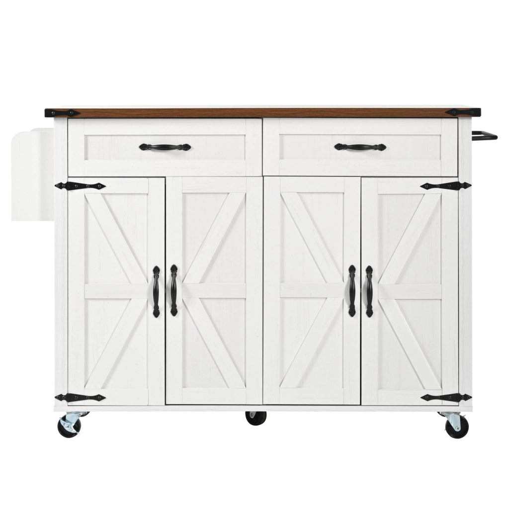 Carrello da Cucina con Piano Estraibile ¨C MINIMAL ¨C Legno, 4 Ante e 2 Cassetti