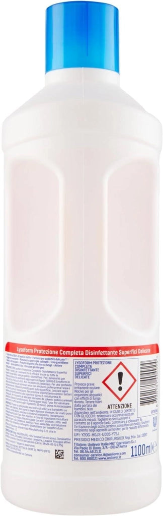 LYSOFORM LIQUIDO PER PAVIMENTI SET 12 PZ X 1,1 LT DISINFETTA E PULISCE PER SUPERICI DELICATE