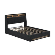 Vitalispa Letto imbottito Antracite/quercia con LED e connessione USB